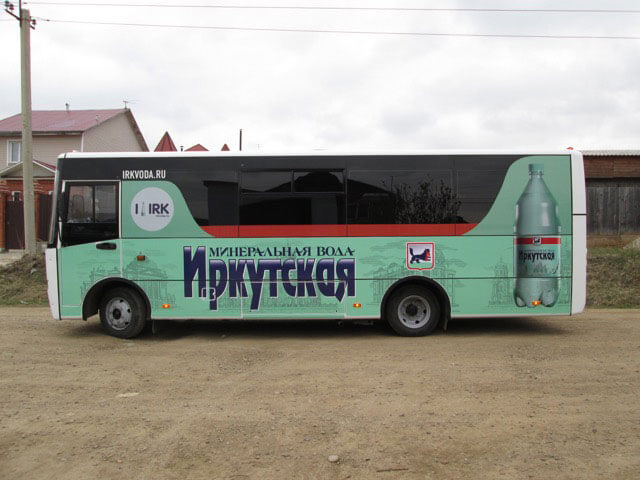 Реклама на автобусе - Иркутская миниралка